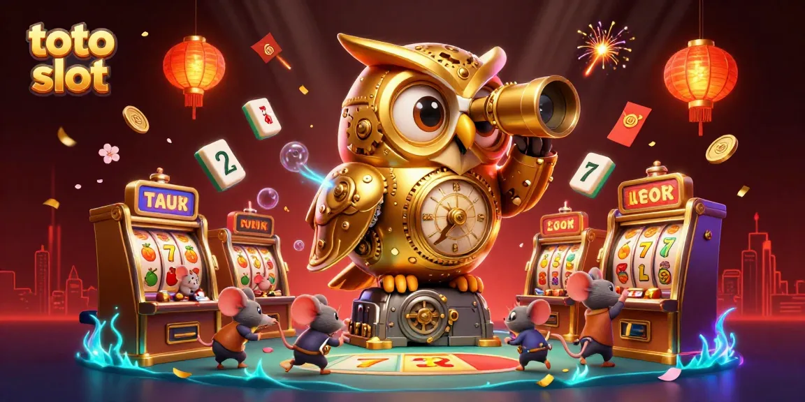 Experience the thrill of toto slot with our dynamic casino illustration showcasing vibrant slot reels and bustling patrons.