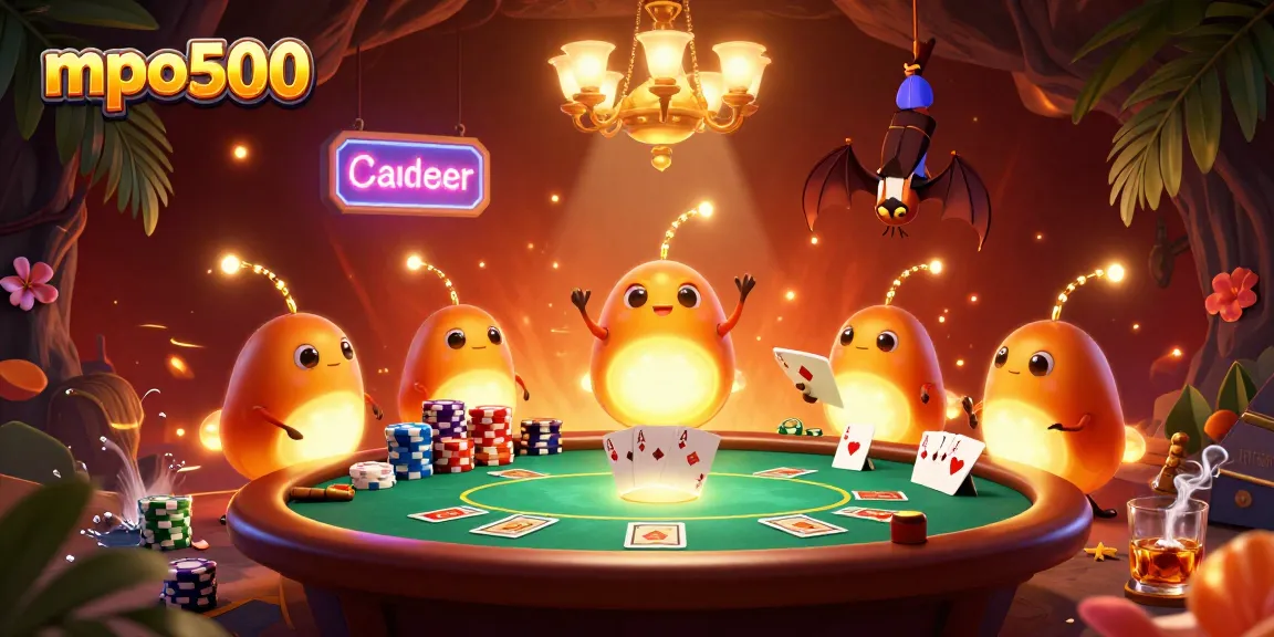 Experience thrilling gameplay with mpo500 in a vibrant cave casino illuminated by glowworms.
