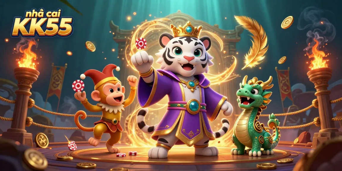 Experience thrilling moments at nhà cái KK55 with vibrant casino elements and dynamic characters.
