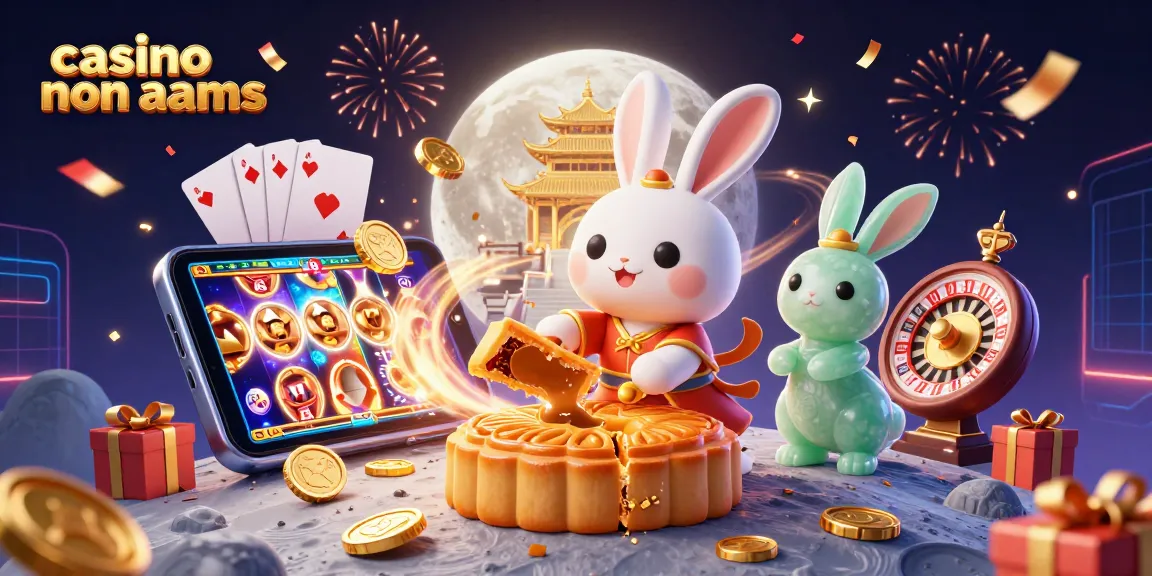 Gioca su uno spettacolare casinò non AAMS con un coniglio di luna, confetti dorati e giochi d'azzardo dinamici.