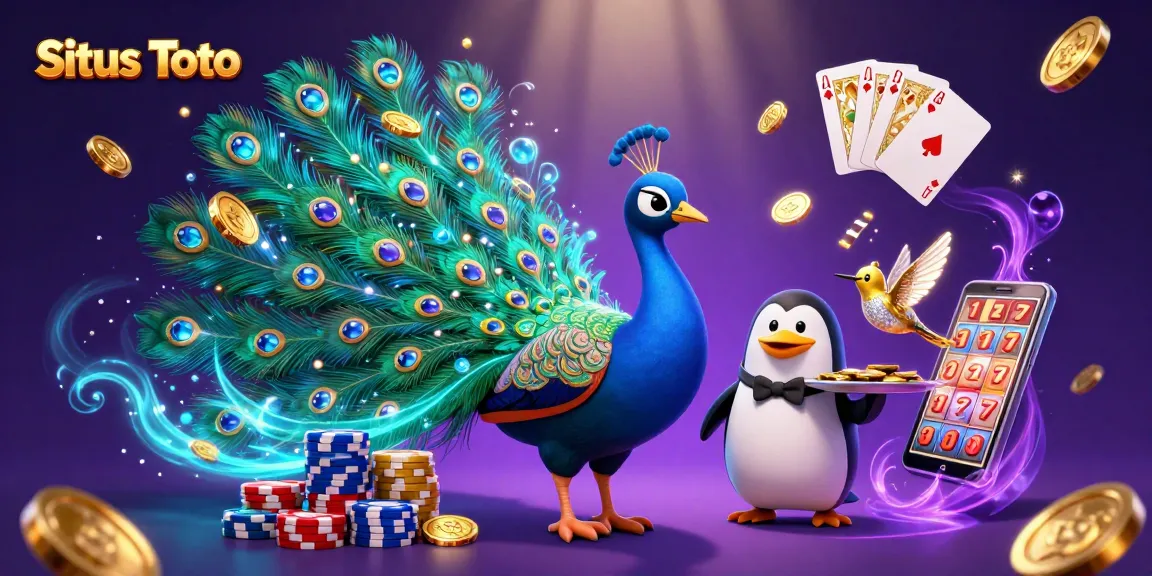 Experience the thrill of Situs Toto with a dynamic scene of rich casino elements and vivid characters.