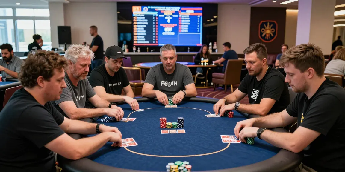 Poker Idn Terpercaya players engaged in a lively tournament at a modern casino, showcasing excitement and competitive spirit.