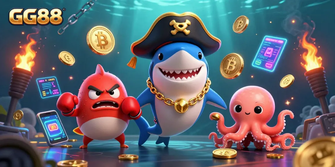 Engage with GG88's thrilling casino experience featuring vibrant characters and crypto elements.