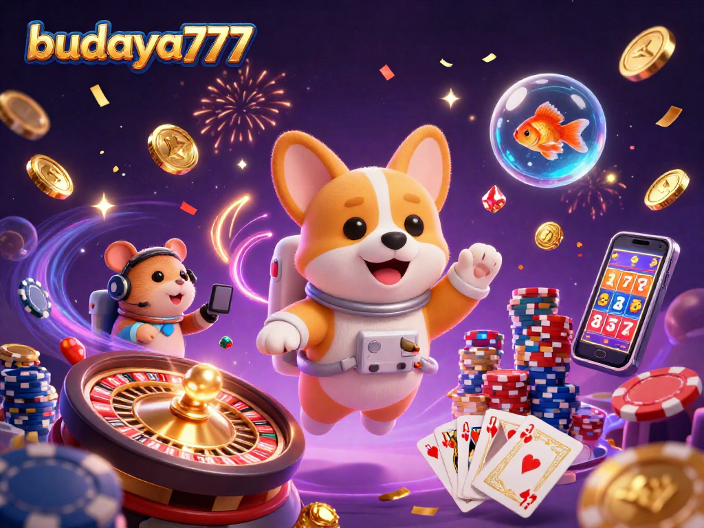 Budaya777 menunjukkan corgi astronot di kasino luar angkasa dengan koin emas mengalir, menambah keseruan.