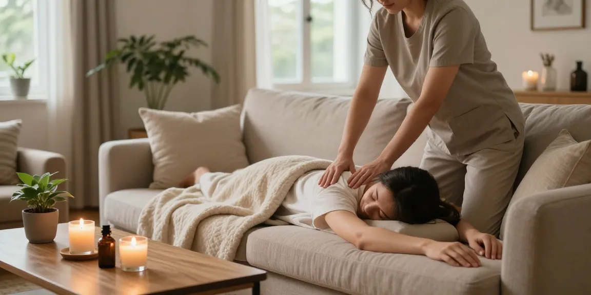 Experience relaxation with 안양출장안마 - Professional massage in a cozy living room