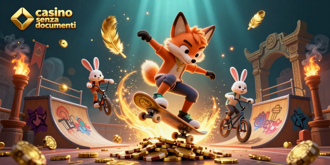 Interagisci con i casinò senza documenti in una scena 3D ultra-dettagliata con personaggi animati ed elementi da casinò.