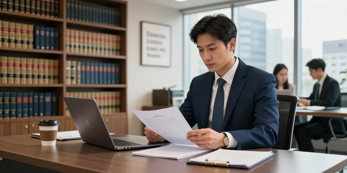 Bradley Robinson Alabama reviewing legal documents in modern office.